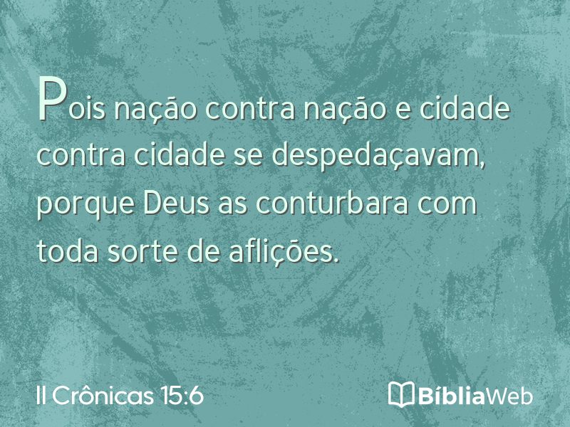 II Crônicas 15:6 em imagem para compartilhar