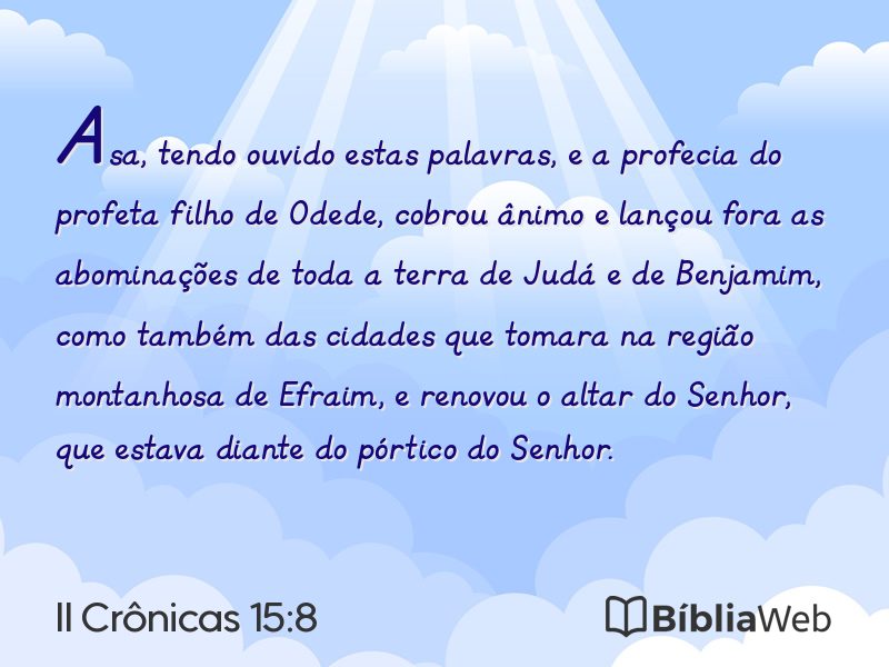 II Crônicas 15:8 em imagem para compartilhar
