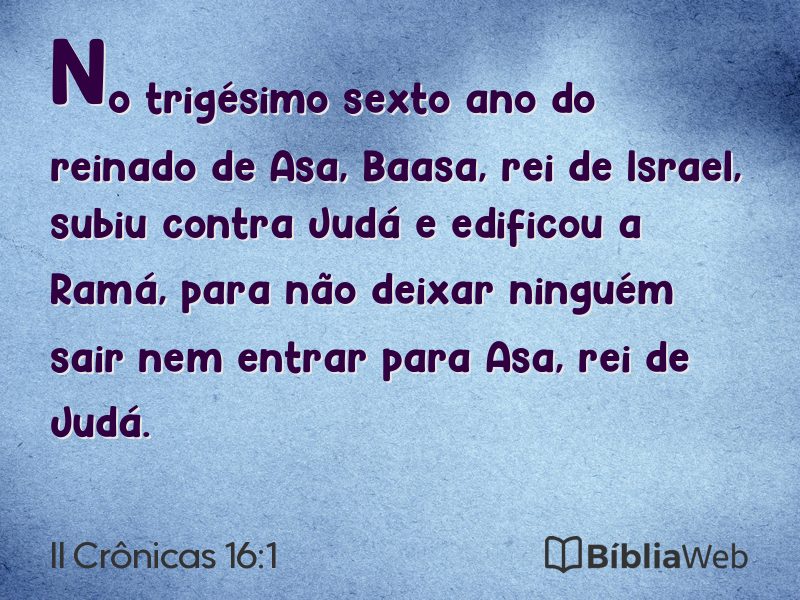 II Crônicas 16:1 em imagem para compartilhar