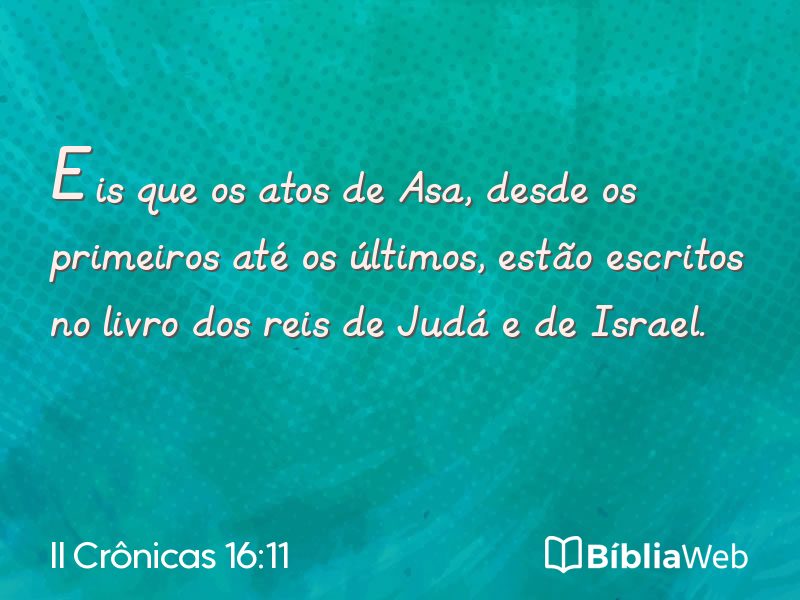 II Crônicas 16:11 em imagem para compartilhar