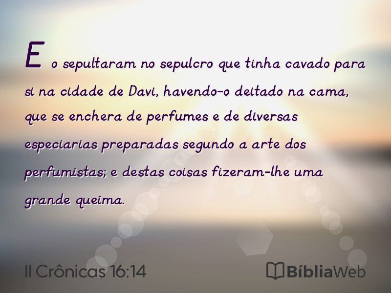 II Crônicas 16:14 em imagem para compartilhar