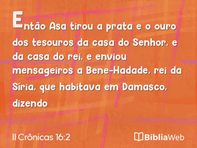 II Crônicas 16:2 em imagem para compartilhar