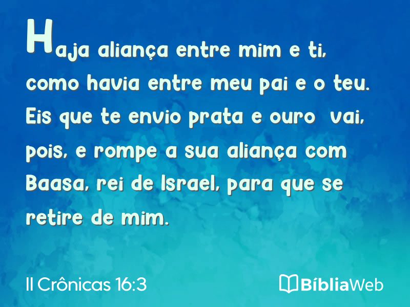 II Crônicas 16:3 em imagem para compartilhar