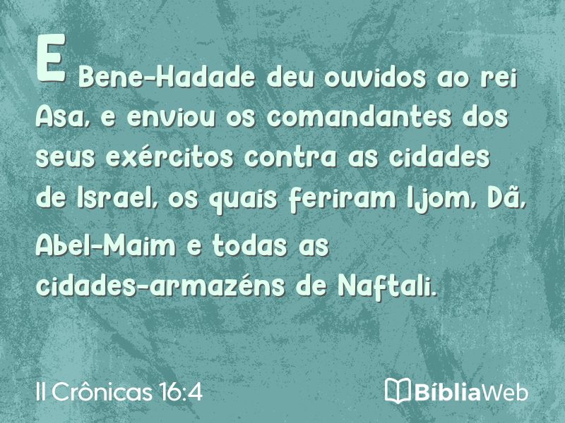 II Crônicas 16:4 em imagem para compartilhar