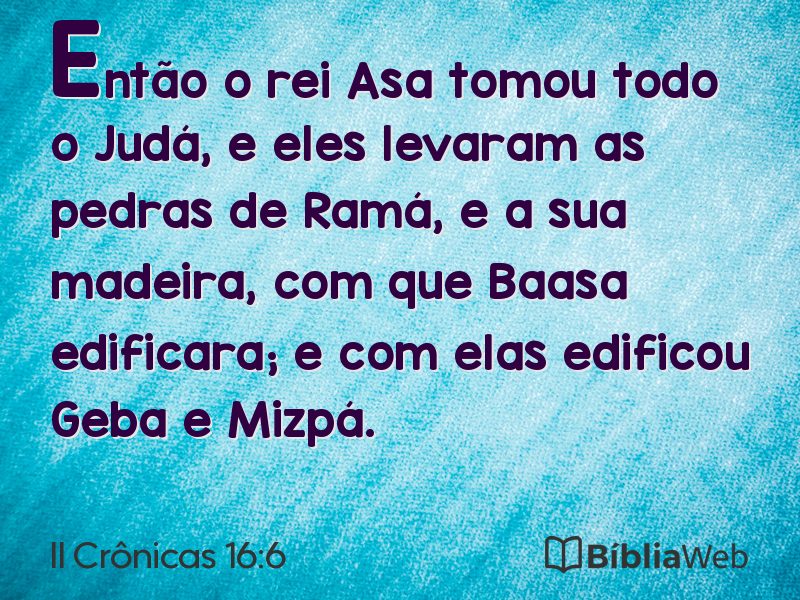 II Crônicas 16:6 em imagem para compartilhar