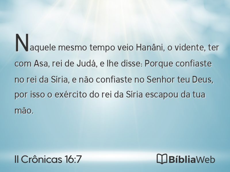 II Crônicas 16:7 em imagem para compartilhar