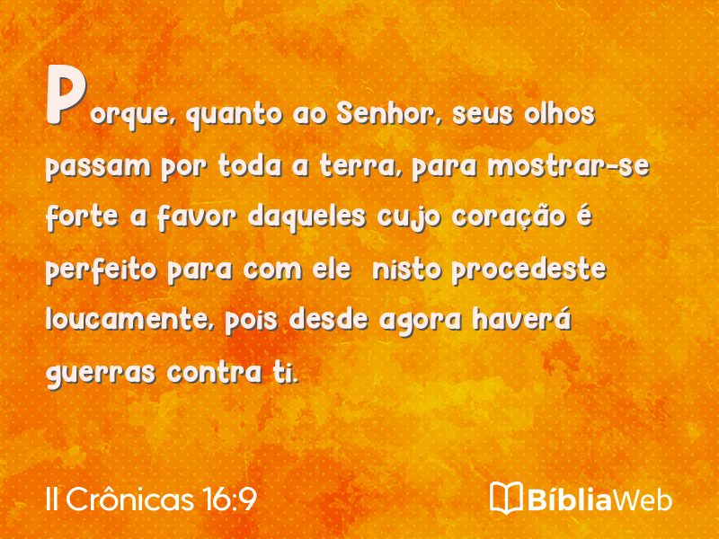 II Crônicas 16:9 em imagem para compartilhar