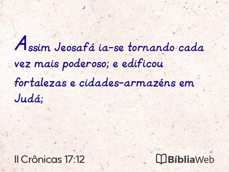 II Crônicas 17:12 em imagem para compartilhar