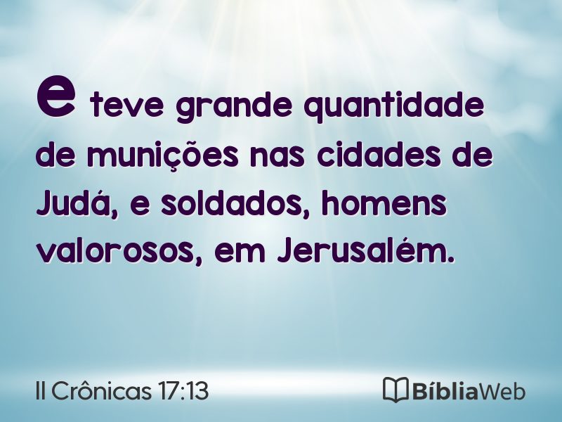 II Crônicas 17:13 em imagem para compartilhar