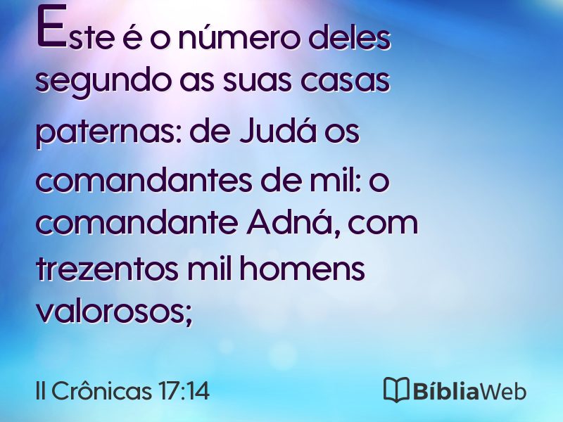 II Crônicas 17:14 em imagem para compartilhar