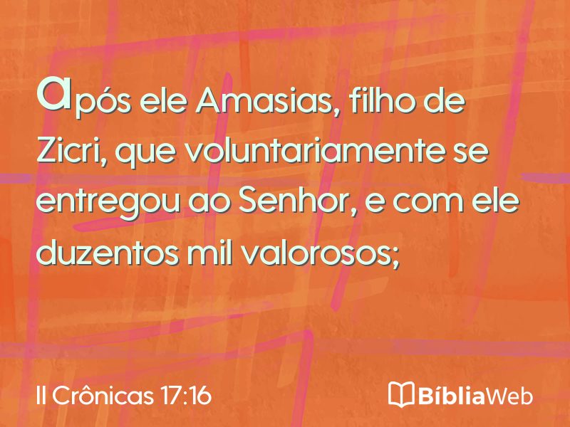 II Crônicas 17:16 em imagem para compartilhar