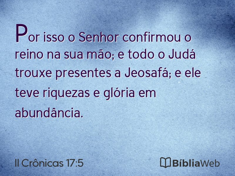 II Crônicas 17:5 em imagem para compartilhar