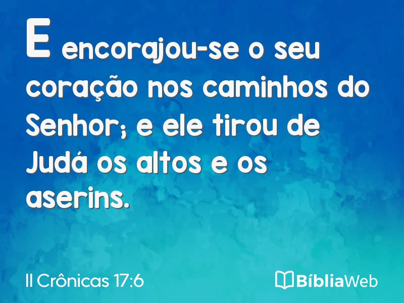 II Crônicas 17:6 em imagem para compartilhar