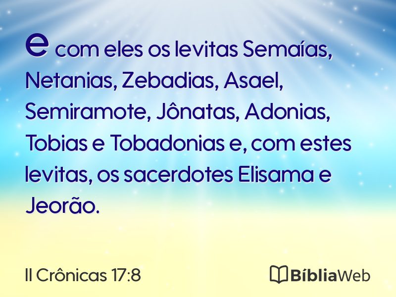 II Crônicas 17:8 em imagem para compartilhar