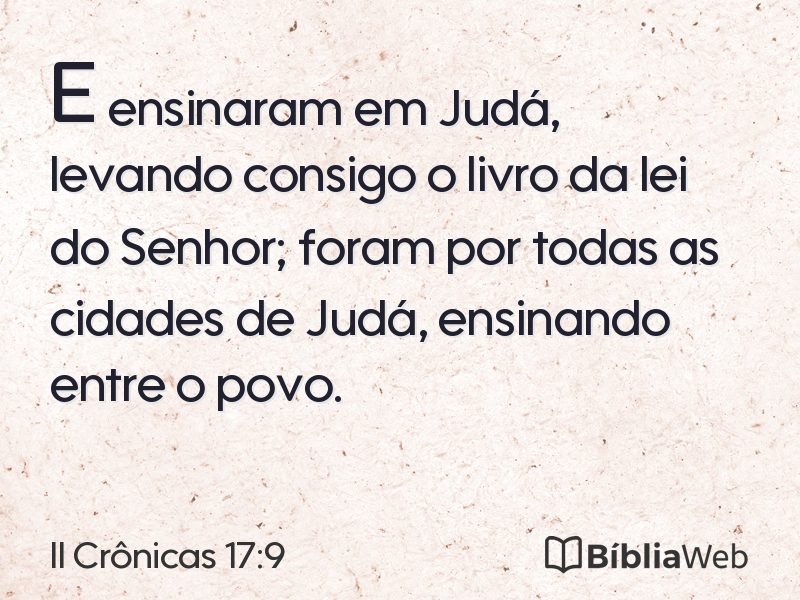 II Crônicas 17:9 em imagem para compartilhar