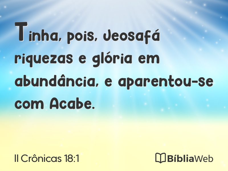 II Crônicas 18:1 em imagem para compartilhar