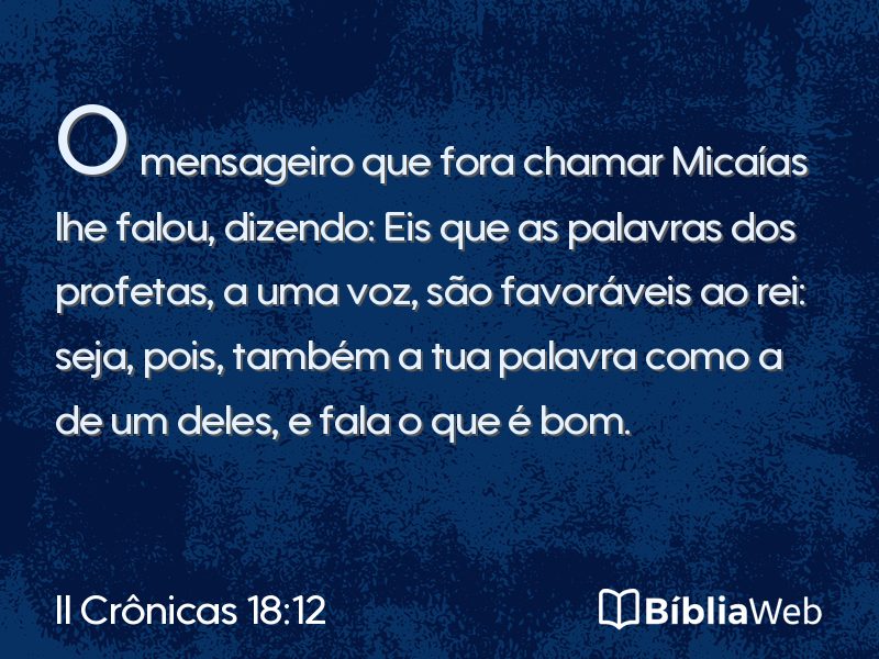 II Crônicas 18:12 em imagem para compartilhar