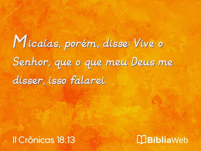 II Crônicas 18:13 em imagem para compartilhar