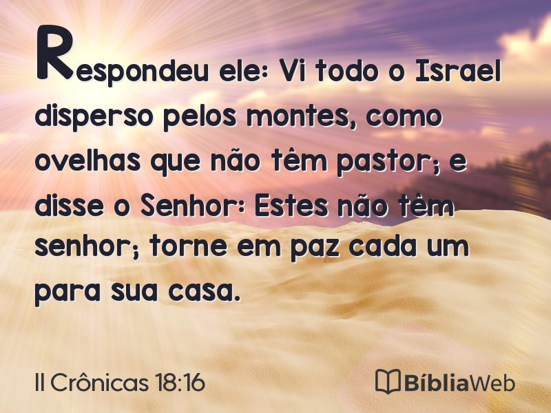 II Crônicas 18:16 em imagem para compartilhar