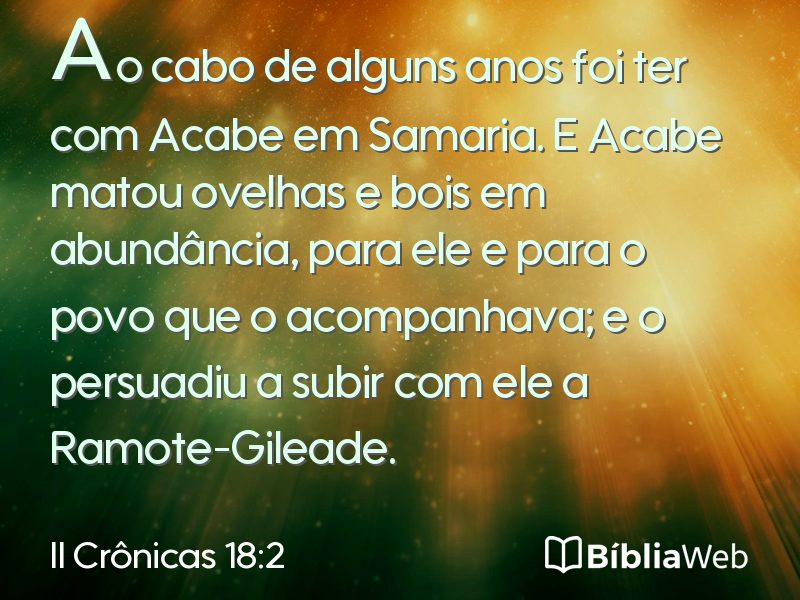 II Crônicas 18:2 em imagem para compartilhar