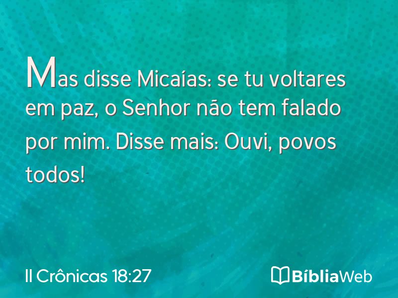 II Crônicas 18:27 em imagem para compartilhar