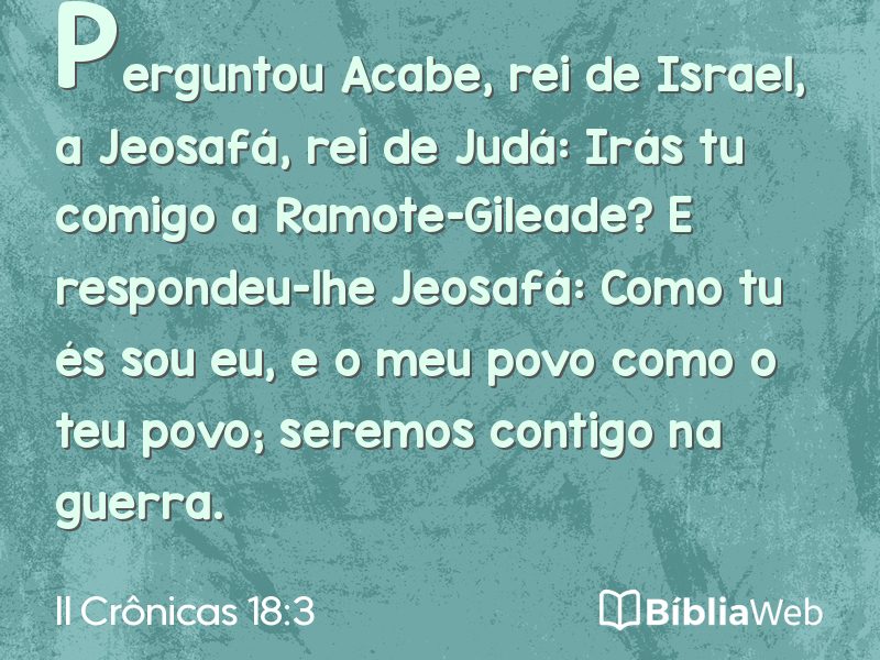 II Crônicas 18:3 em imagem para compartilhar