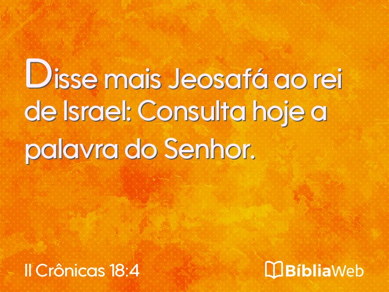 II Crônicas 18:4 em imagem para compartilhar
