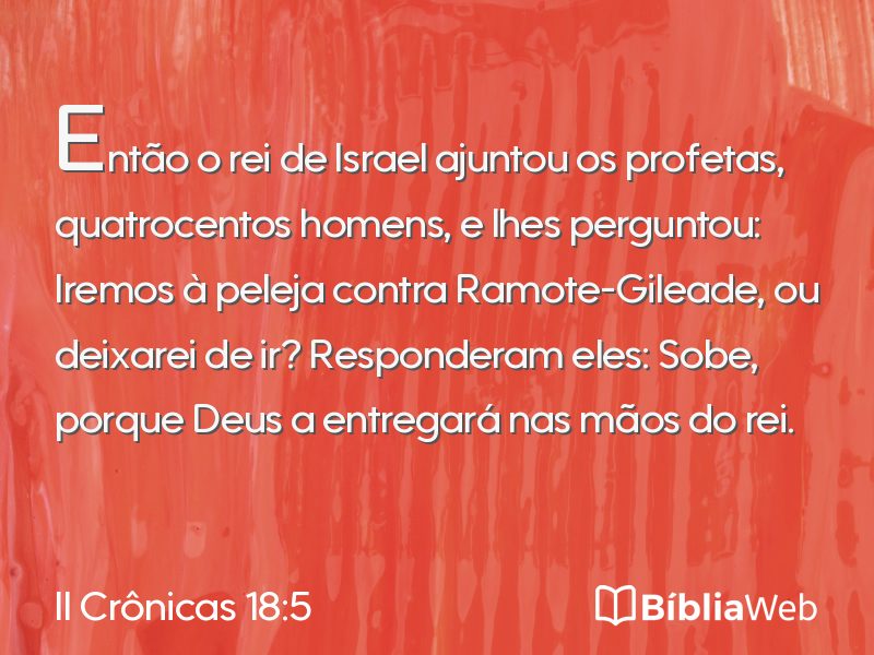 II Crônicas 18:5 em imagem para compartilhar