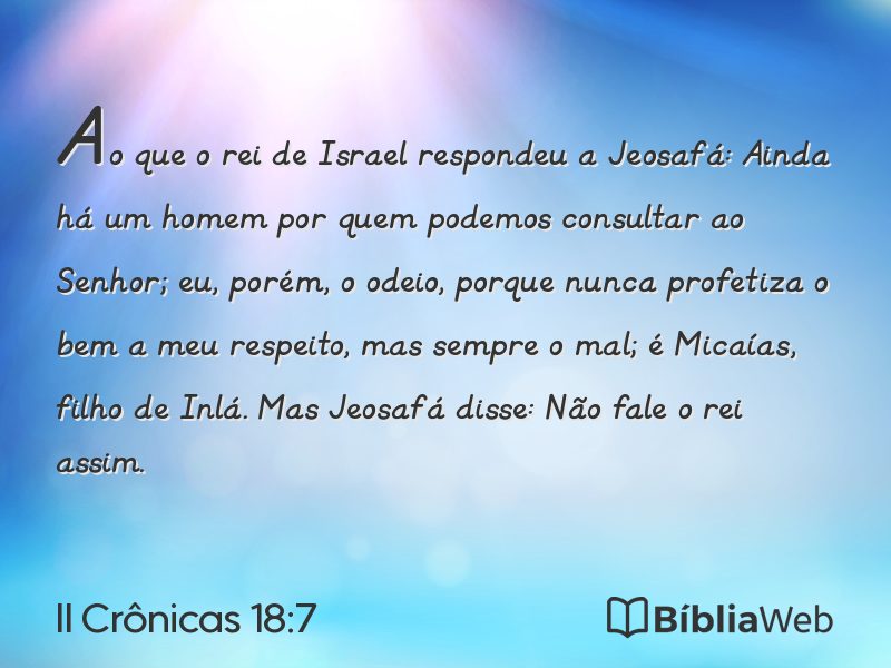 II Crônicas 18:7 em imagem para compartilhar