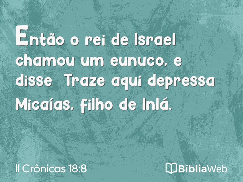 II Crônicas 18:8 em imagem para compartilhar