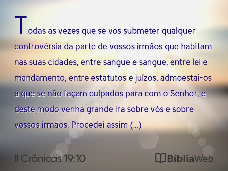 II Crônicas 19:10 em imagem para compartilhar