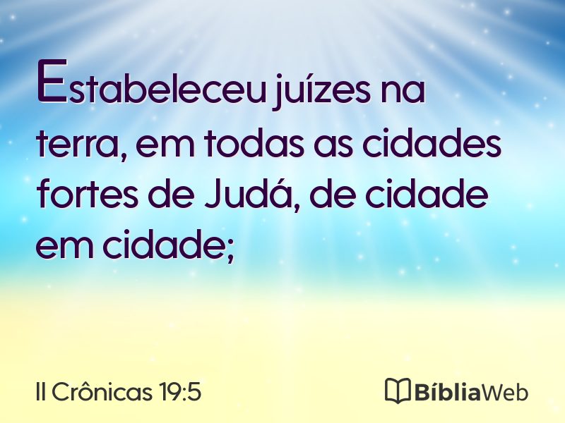 II Crônicas 19:5 em imagem para compartilhar