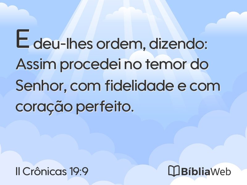 II Crônicas 19:9 em imagem para compartilhar