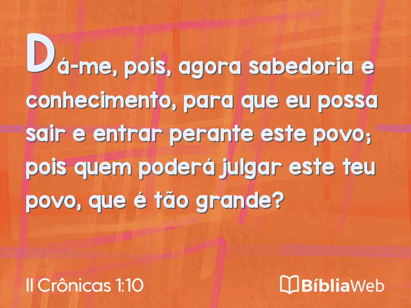 II Crônicas 1:10 em imagem para compartilhar
