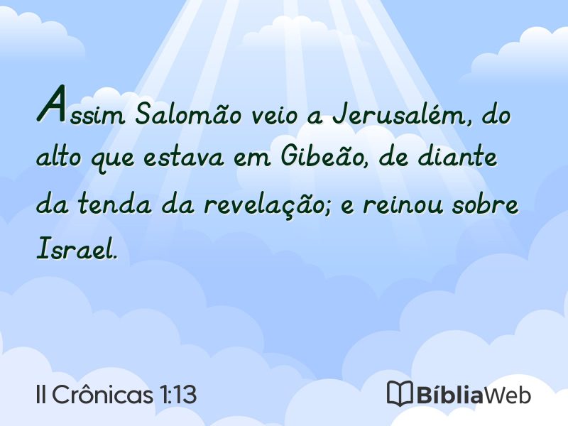II Crônicas 1:13 em imagem para compartilhar