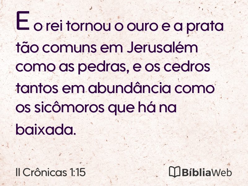 II Crônicas 1:15 em imagem para compartilhar