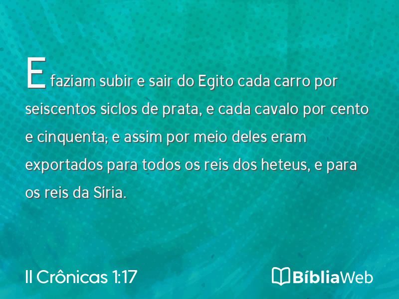 II Crônicas 1:17 em imagem para compartilhar