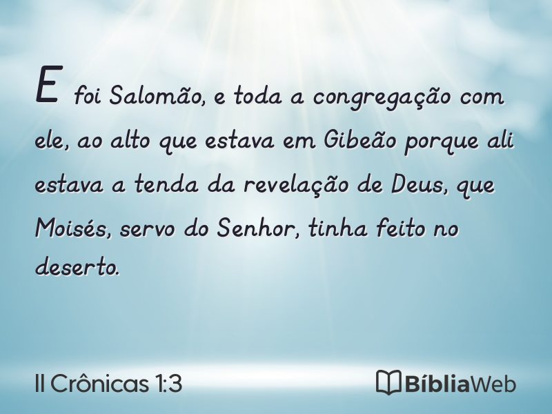 II Crônicas 1:3 em imagem para compartilhar