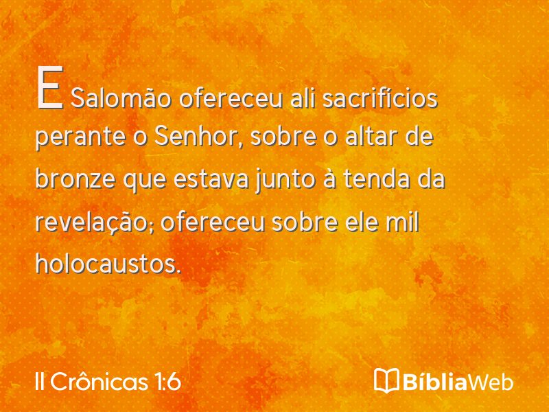 II Crônicas 1:6 em imagem para compartilhar