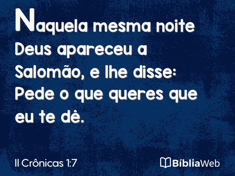 II Crônicas 1:7 em imagem para compartilhar