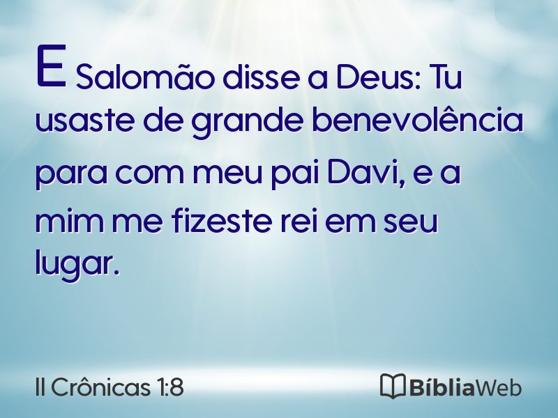 II Crônicas 1:8 em imagem para compartilhar