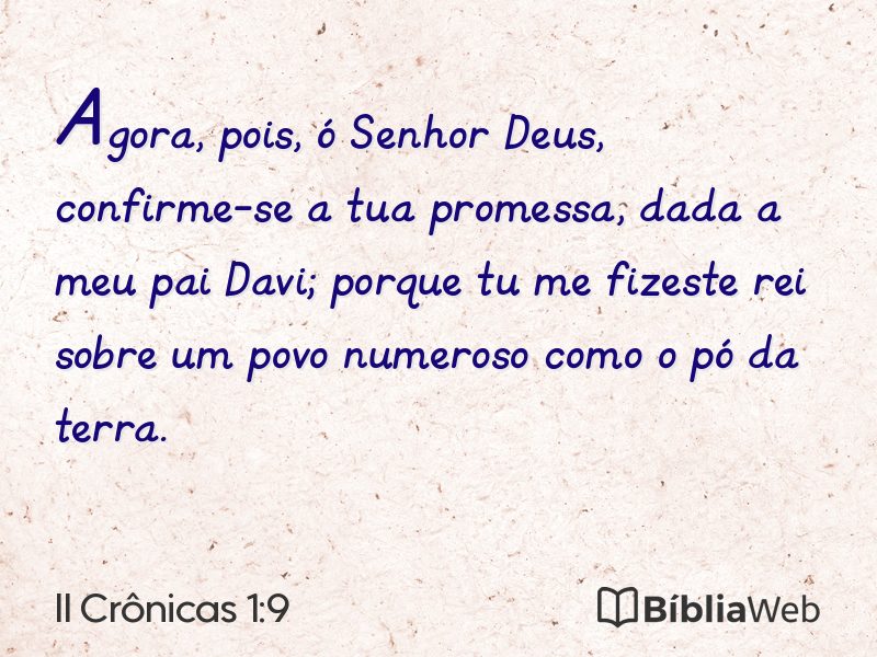 II Crônicas 1:9 em imagem para compartilhar