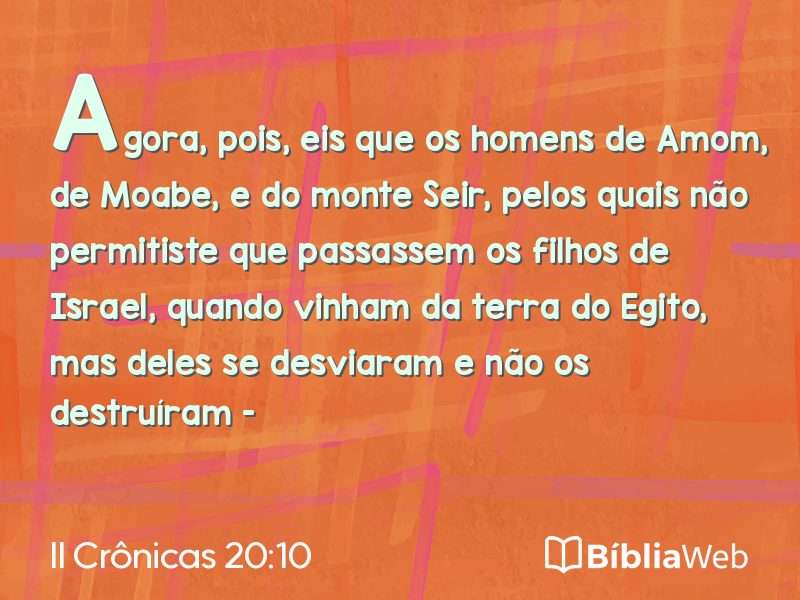 II Crônicas 20:10 em imagem para compartilhar