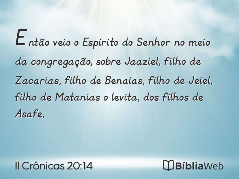 II Crônicas 20:14 em imagem para compartilhar