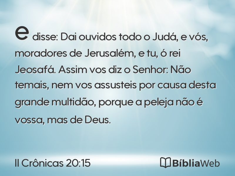 II Crônicas 20:15 em imagem para compartilhar