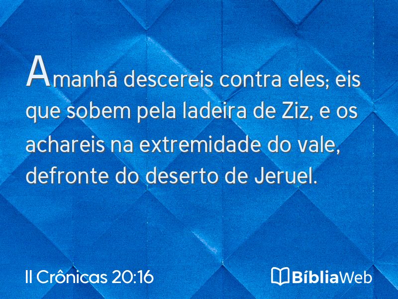 II Crônicas 20:16 em imagem para compartilhar