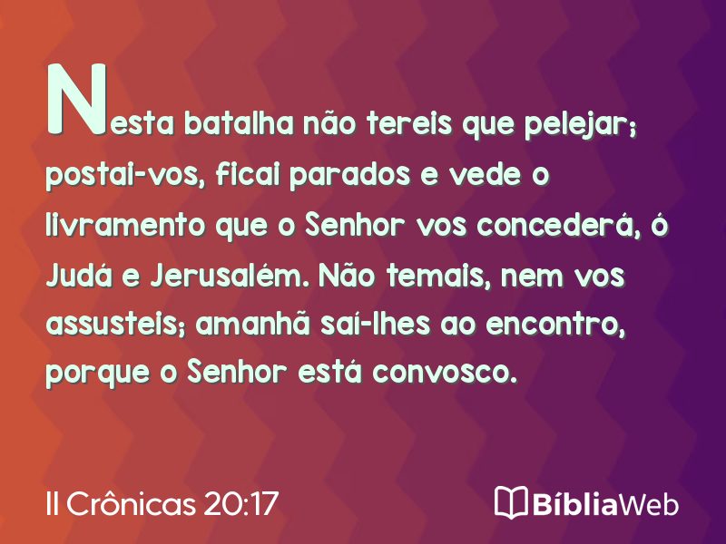 II Crônicas 20:17 em imagem para compartilhar
