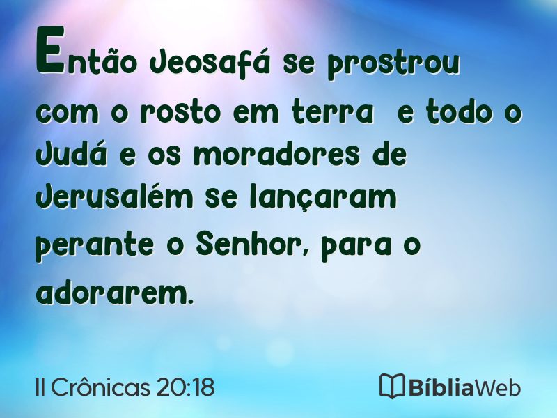 II Crônicas 20:18 em imagem para compartilhar