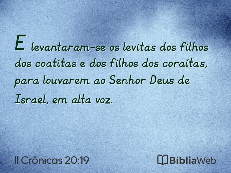 II Crônicas 20:19 em imagem para compartilhar