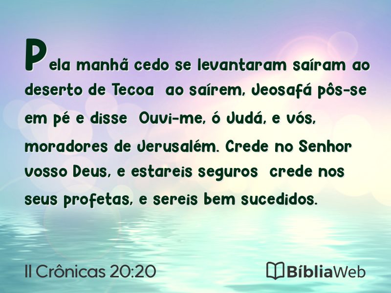 II Crônicas 20:20 em imagem para compartilhar